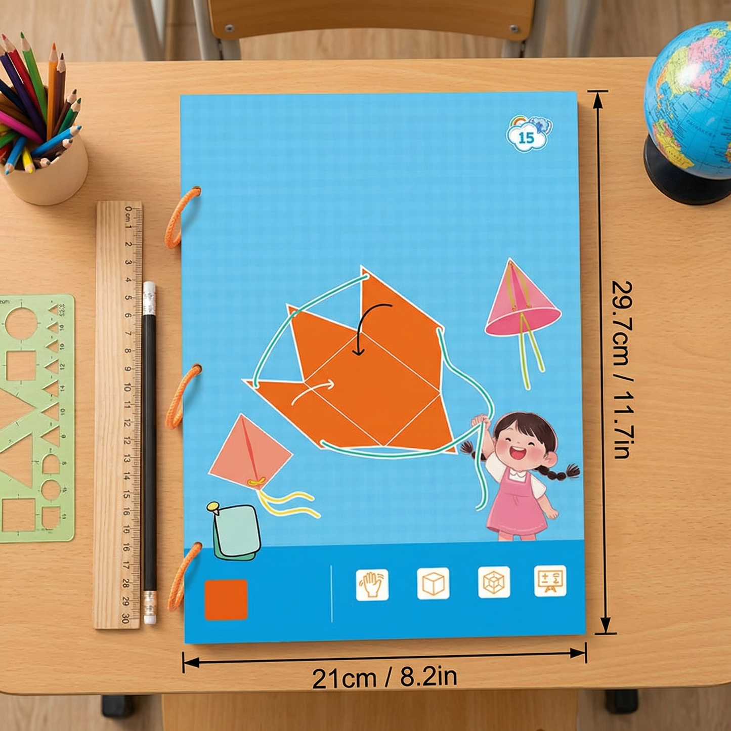 Playbino GeoGenius - Educatief knutselpakket voor 3D vormen - Geometrie Leerboek